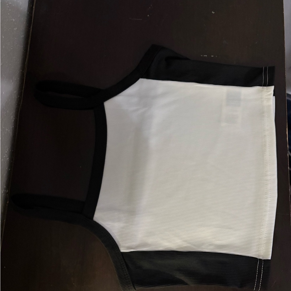 White and black cropped top
